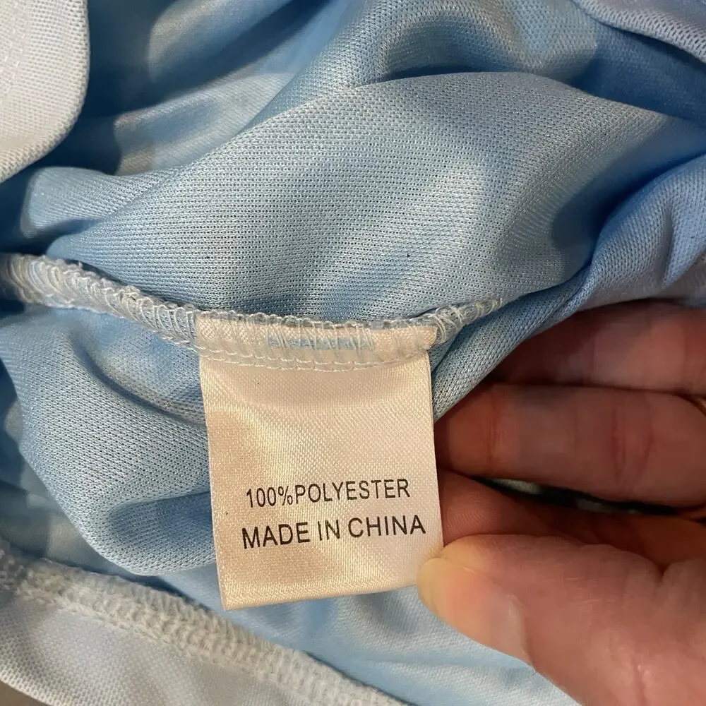 Hello Molly Blue Runched Dress Size 4 One Shoulder Balloon‎ Sleeve Dress Mini - Picture 6 of 8